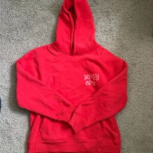 Cotton On red hoodie with pink/lightred logo Size M